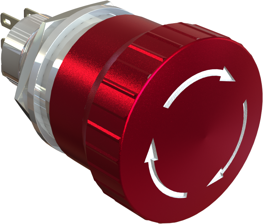 その他 mero Botao de Emergencia Metalico Vermelho com Retencao Gira para