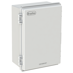 Caixa Plastica 350X250X150MM Tampa Opaca com Dobradica e Fecho