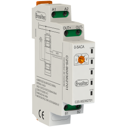 Conversor de Corrente Entrada 0-5Aca e Saida 0-5Vcc/0-10Vcc/0-20Ma/4-20Ma - Alimentação 24-240Vca/Vcc