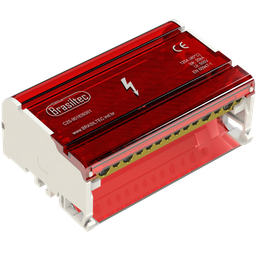 Bloco de Distribuicao Vermelho 15 Furos 125A com 4 Barramentos