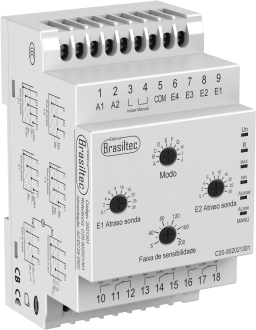 Relé de Nível Configurável - Alimentação 24Vca/Vcc até 240Vca/Vcc - 4 Eletrodos
