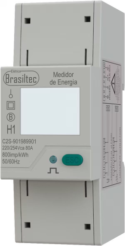 Medidor de Kwh 80A 110/220/254Vca (Funciona Em Rede 2 Fios e 3 Fios com Neutro)