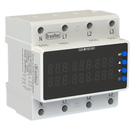 Monitor Digital de Tensao e Corrente Trifasico 100A Bivolt 220/380Vca