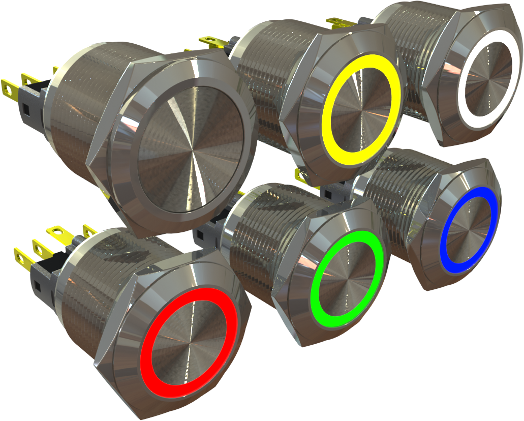 Botão de Impulso Metálico 22MM IP65 - Série 12 | Brasiltec 📦