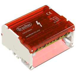 Bloco de Distribuicao Vermelho 11 Furos 125A com 4 Barramentos