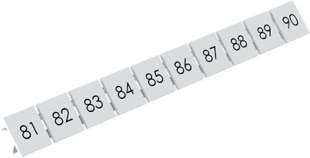 Identificador para Borne 4Mm² Linha Bp2 com 1 Numero de 81 Ate 90