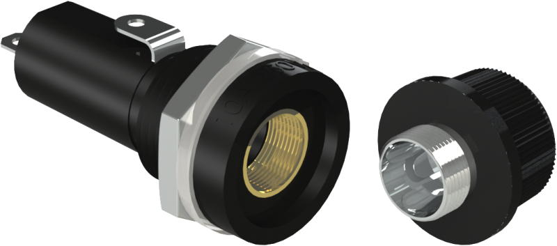 Porta Fusivel Furo 12Mm para Fusiveis 5X20Mm | Brasiltec - Maior